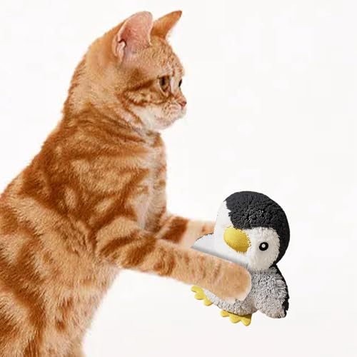 Fycakly Hahnenpuppe, Eulengeräusche von Hi Toys Penguin Toys. Katzenspielzeug interaktiv (B, 13cm) von Fycakly