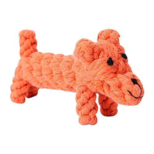 Fycakly Haustier Baumwolle Seil Backenzähne Zähne Reinigung Hundebedarf Hundespielzeug Heimtierbedarf Apportierspielzeug Hunde (Orange, One Size) von Fycakly