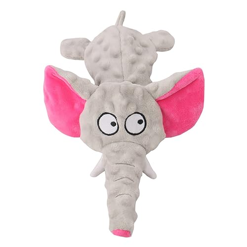 Fycakly Haustier Plüsch Spielzeug Elefant Hund Interaktive Ungefüllt Laut Papier Spielzeug Katze Und Hund Liefert Puzzlespielzeug für Hunde (Grey, 30x19cm) von Fycakly