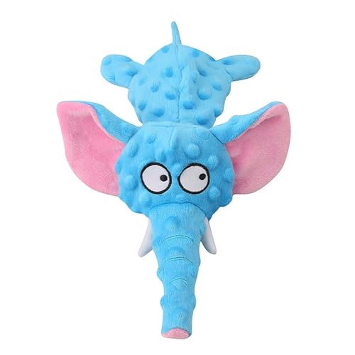 Fycakly Haustier Plüsch Spielzeug Elefant Hund Interaktive Ungefüllt Laut Papier Spielzeug Katze Und Hund Liefert Puzzlespielzeug für Hunde (Light Blue, 30x19cm) von Fycakly