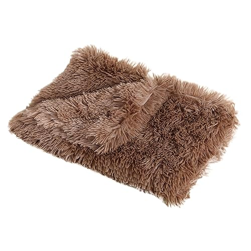 Fycakly Haustierdecke für Vier Jahreszeiten, warme Katzen- Hundebedarf, Zwingermatte, Plüsch, leicht, praktisch, Haustierdecke ​​ Haustierbett mit geruchsneutralem Bezug​​ (Coffee, One Size) von Fycakly