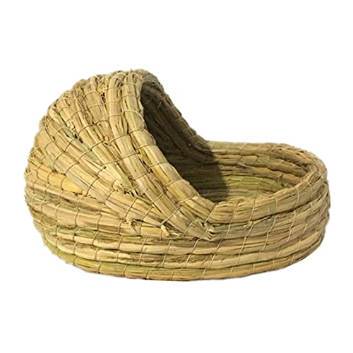 Fycakly HundeKörbchen Waschbar Kaninchen-Gras-Haus, natürliches, handgewebtes Seegras, Spiel-Heu-Bett-Hütten- für Häschen, Hamster, Utility, kein Kauspielzeug von Fycakly