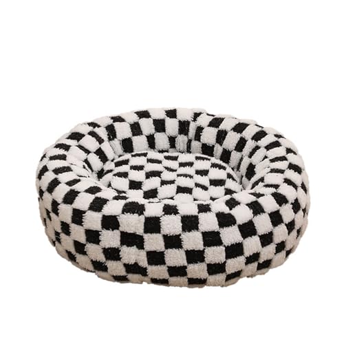 Fycakly Hundebett, Katzenbett, rundes Haustierbett, ganzjährig warmes Haustierbett, Ruhe- und Schlafbett, für alle geeignet, praktisch und für jeden ​​ Hundebett mit Seitenschutz (C, 50X50X18cm) von Fycakly