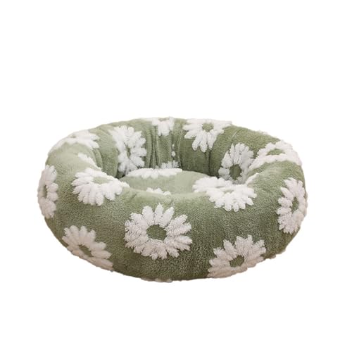 Fycakly Hundebett, Katzenbett, rundes Haustierbett, ganzjährig warmes Haustierbett, Ruhe- und Schlafbett, für alle geeignet, praktisch und für jeden ​​ Hundebett mit Seitenschutz (D, 50X50X18cm) von Fycakly