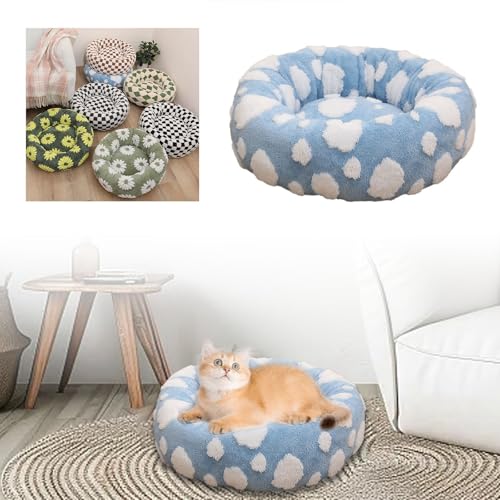 Fycakly Hundebett, Katzenbett, rundes Haustierbett, ganzjährig warmes Haustierbett, Ruhe- und Schlafbett, für alle geeignet, praktisch und für jeden Ort im ​​ Katzenhöhle mit (B, 60X60X20cm) von Fycakly