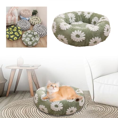 Fycakly Hundebett, Katzenbett, rundes Haustierbett, ganzjährig warmes Haustierbett, Ruhe- und Schlafbett, für alle geeignet, praktisch und für jeden Ort im ​​ Katzenhöhle mit (D, 60X60X20cm) von Fycakly