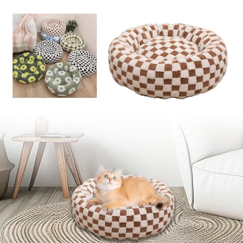 Fycakly Hundebett, Katzenbett, rundes Haustierbett, ganzjährig warmes Haustierbett, Ruhe- und Schlafbett, für alle geeignet, praktisch und für jeden Ort im ​​ Katzenhöhle mit (E, 60X60X20cm) von Fycakly