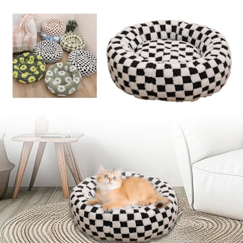 Fycakly Hundebett, Katzenbett, rundes Haustierbett, ganzjährig warmes Haustierbett, Ruhe- und Schlafbett, für alle geeignet, praktisch und für jeden ​ Orthopädisches Hundebett mit (C, 80X80X20cm) von Fycakly