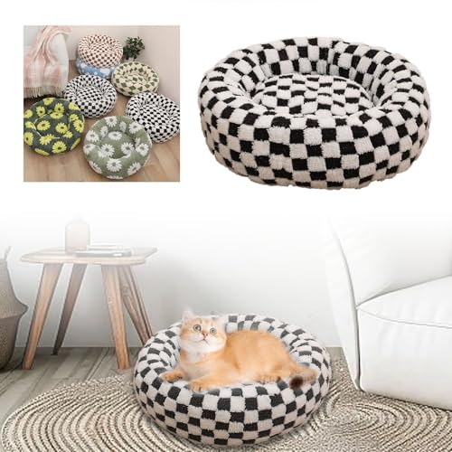 Fycakly Hundebett, Katzenbett, rundes Haustierbett, ganzjährig warmes Haustierbett, Ruhe- und Schlafbett, für alle geeignet, praktisch und für jeden ​ Orthopädisches Hundebett mit (F, 80X80X20cm) von Fycakly