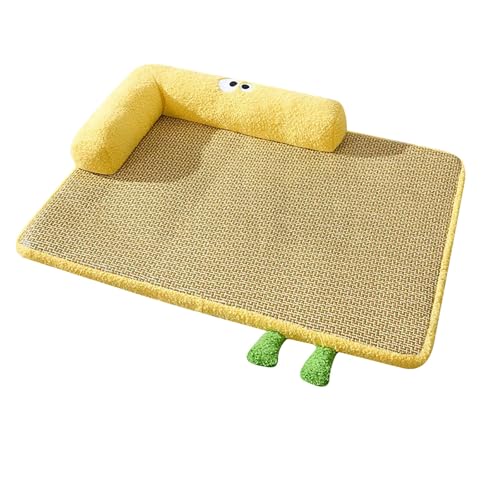 Fycakly Hundebett Flauschig Strapazierfähiges Haustierbett aus Flachs für Hunde und Katzen, Kaubett für den Innenbereich, bequemes Katzenbett Zuhause und Zimmer von Fycakly