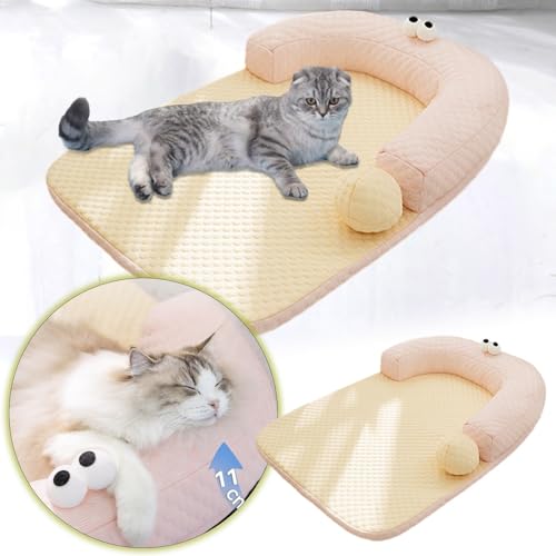Fycakly Hundebett Grosse Hunde Katzenbett für Frühling und Sommer, große Augen, süße Fragezeichenmatte, Cooles Haustierbett von Fycakly