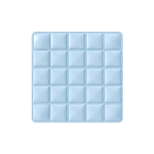 Fycakly Hundematte, weiche Eisseide, quadratische Haustierbettdecke, atmungsaktiv, tragbar, faltbar, für den Sommer, Katzenschlafmatte, geeignet für den Sommer, drinnen ​​ Höhlenbett (Blue, 40. 00) von Fycakly