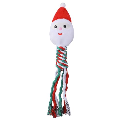 Fycakly Hundespielzeug Seil mit Weihnachtsmotiv Seilkörper für Welpen, Kauspielzeug für Welpen, interaktives Hundespielzeug robust (C, One Size) von Fycakly