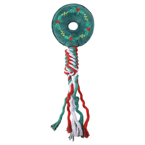 Fycakly Hundespielzeug Seil mit Weihnachtsmotiv Seilkörper für Welpen, Kauspielzeug für Welpen, interaktives Hundespielzeug robust (D, One Size) von Fycakly