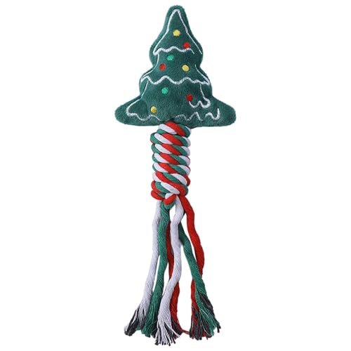 Fycakly Hundespielzeug Seil mit Weihnachtsmotiv Seilkörper für Welpen, Kauspielzeug für Welpen, interaktives Hundespielzeug robust (E, One Size) von Fycakly