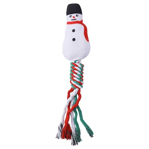 Fycakly Hundespielzeug Seil mit Weihnachtsmotiv Seilkörper für Welpen, Kauspielzeug für Welpen, interaktives Hundespielzeug robust (F, One Size) von Fycakly