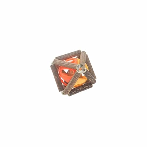 Fycakly Interaktives Katzenspielzeug mit natürlichem Holz-Teaser im Inneren für das Spielen im Innen- und Außenbereich und anregende Bewegung Hundespielzeug Katzenspielzeug (A, 6x6x6cm) von Fycakly