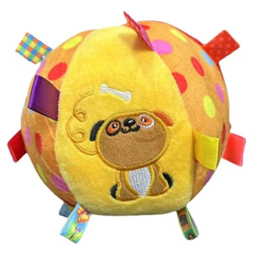 Fycakly Interaktives Plüsch-Hundespielzeug, musikalisches Welpenspielzeug mit Bändern, weiches, quietschendes Haustierspielzeug Langlebiges Hundespielzeug (Yellow, One Size) von Fycakly