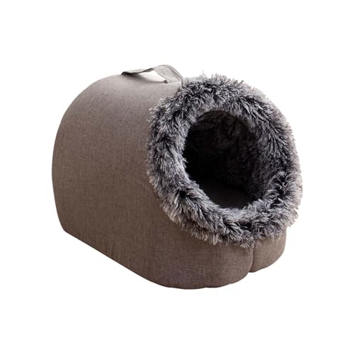 Fycakly Katze Winter Warm Verdickt Lange Haare Handheld Haustier Geschlossen Scratch Bequem Schlaf Katze Hund ​​ Katzenliegeplatz mit Kratzbrett integriert​​ (A, One Size) von Fycakly