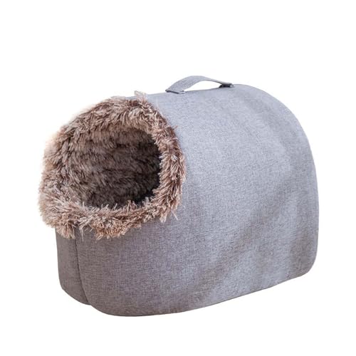 Fycakly Katze Winter Warm Verdickt Lange Haare Handheld Haustier Geschlossen Scratch Bequem Schlaf Katze Hund ​​ Katzenliegeplatz mit Kratzbrett integriert​​ (B, One Size) von Fycakly