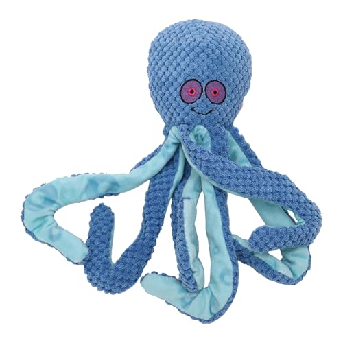 Fycakly Kauspielzeug Welpen Hundespielzeug, groß, quietschend, Hundespielzeug, knisterndes Haustierspielzeug ohne Füllung, langlebig, interaktives Kautraining für Hunde mit Szenario (Blue, 38cm) von Fycakly
