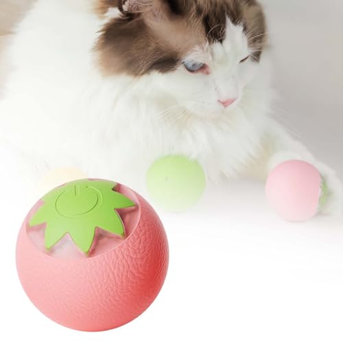 Fycakly Orange Katze Haustier Spielzeug Rolling Katze Selbst Hohe Langeweile Automatische Roll Plüschtiere für Tiere (42X42X52mm) von Fycakly