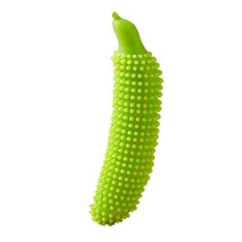 Fycakly Pet Cucumber Teething Toys TPE Knirschende Zähne Kleines weiches Interactive Pretty Dog Cat Toy Training Puzzle Dog Stick ​​ Hundespielzeug (Green, One Size) von Fycakly