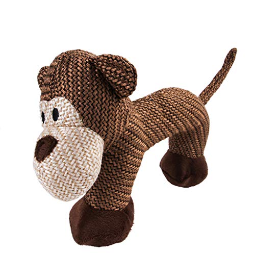 Fycakly Pet Dog Squeaky Toy Cat Squeaker Sound Chew Interaktives Plüschtier Reisespielzeug Haustiere (Brown, One Size) von Fycakly