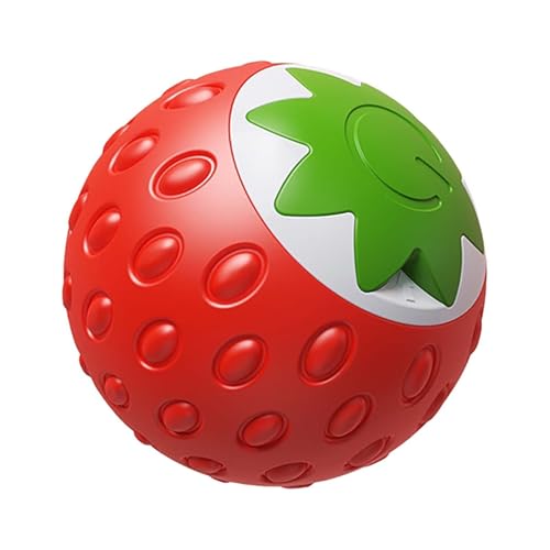 Fycakly Pet Interactive Strawberry Roll Orange Dynamo Auto Rolling Katzenspielzeug Langlebiges Hundespielzeug (Red, 4.3X4.3CM) von Fycakly
