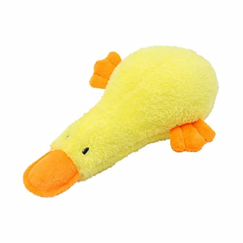 Fycakly Plüsch Quietschende Hundespielzeug Haustier Ente für mittelgroße große Hunde Indoor Katzenspielzeug (Yellow, One Size) von Fycakly