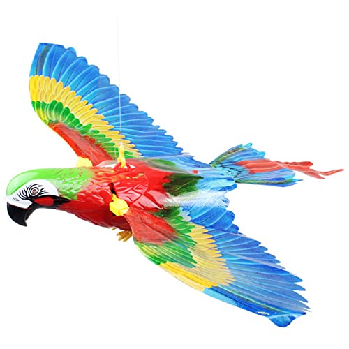 Fycakly Simulierte Vögel hängendes Haustierspielzeug, zwitschernder, Katzenspielzeug, Ton Licht, elektrischer Fliegender, 360-Grad-Drehung Quietschspielzeug Haustiere (D, One Size) von Fycakly
