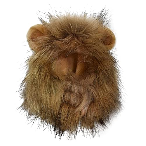 Fycakly Süße Größe Mähne oder für Katzen, Festival, Hunde, kleine Halloween-Welpen, Party mit Ohren, Haustierspielzeug KratzbaumSpielzeug (Multicolor, One Size) von Fycakly
