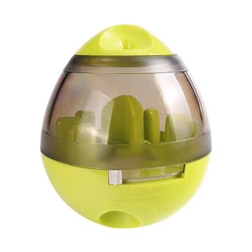 Fycakly Tumbler-Haustierspielzeug, automatisches Haustier-Snack-Spielzeug zur Verbesserung der IQ-Interaktion, einstellbares Snack-Spielzeug für Haustiere Indoor Katzenspielzeug (Green, 10x10x11.7cm) von Fycakly