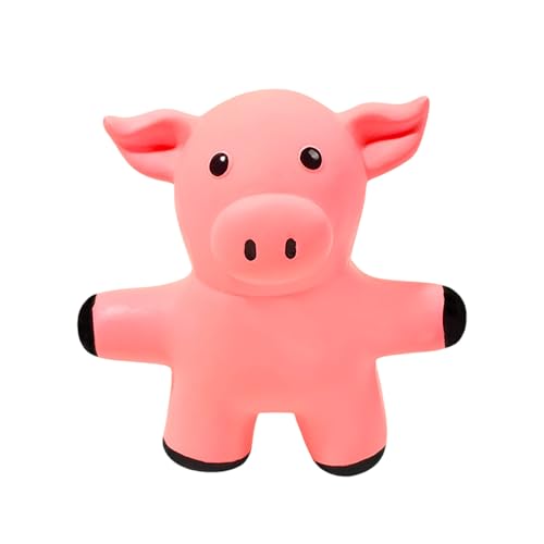 Fycakly Unzerstörbares Hundespielzeug Quietschendes Kauspielzeug für Hunde, interaktives Kauspielzeug für Haustiere, Schweineform-Design (11.5x11cm) von Fycakly
