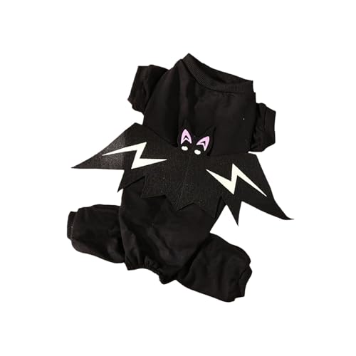 Halloween Hausiter Kostüm Halloween-Party-Kostüme für Haustiere, Katzen- und Hunde-Outfits, Fledermaus-Transformation mit im Dunkeln leuchtendem Effekt (Black, XL) von Fycakly