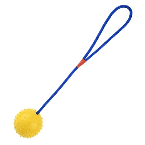 Hund an einem Seil, Hundespielzeug, interaktives Katzenspielzeug, rollend, verstellbar, Sport-Rollspielzeug, interaktives Haustier, Hund mit Seiltraining, Spielzeugs für einsame ( Yellow, 6x6cm) von Fycakly