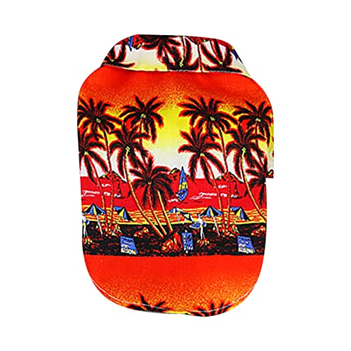 Hunde Klamotten Haustier-Sommer-T-Shirts Hawaii-Stil Blumen-Katzenhemd Bedruckte Haustier-T-Shirts Atmungsaktive kühle Kleidung Strand-Küsten-Welpen-Hemd-Sweatshirt für kleine Katzen (Red, L2) von Fycakly