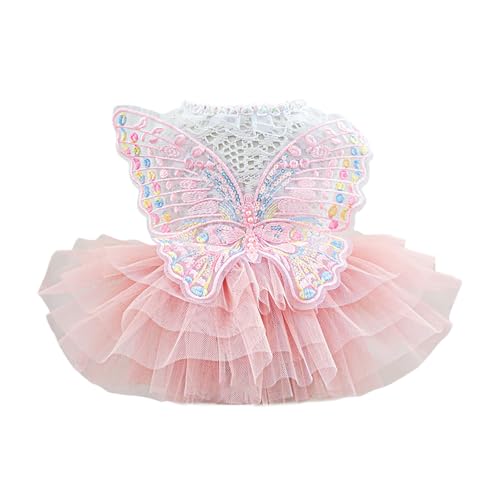 Hunde Klamotten Modisches Blingbling-Tutu-Kleid mit edler Spitze für extra kleine und kleine Welpen, perfekt für Partys und Festliche Feiern (B, S) von Fycakly
