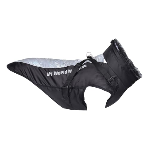 Hunde Klamotten Winterjacken für Hunde, für kaltes Wetter, Hundemäntel mit Geschirr und Pelzkragen, bequemes Gehen und weiche, warme Sportkleidung für mittelgroße und große Hunde, (D, XXL) von Fycakly