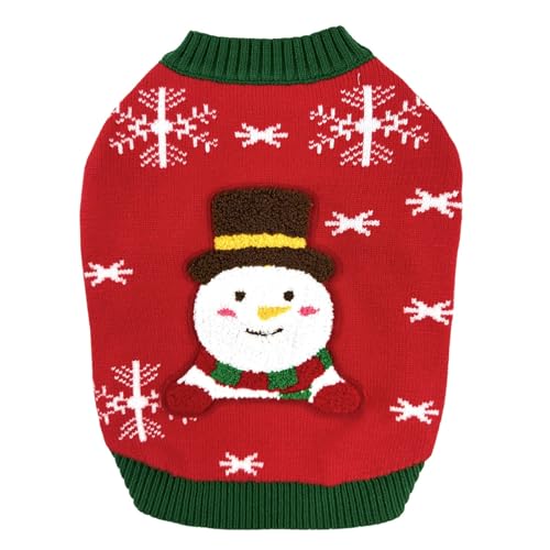 Fycakly Hunde Kleidung für Kleine Hunde Weihnachten Neue Haustier Strickpullover Mittlere Und Kleine Hunde Und Katzen Dicke Kleidung (Red, L) von Fycakly