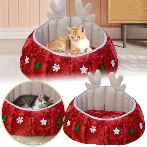 HundeKörbchen Bett für Katzen und gemütliches Kuschelsofa-Kissen mit Urlaubsmotiv-Design für den Komfort von Welpen im Haus von Fycakly