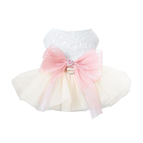Hundekleid Modisches Blingbling-Tutu-Kleid mit edler Spitze für extra kleine und kleine Welpen, perfekt für Partys und Festliche Feiern (B, S) von Fycakly