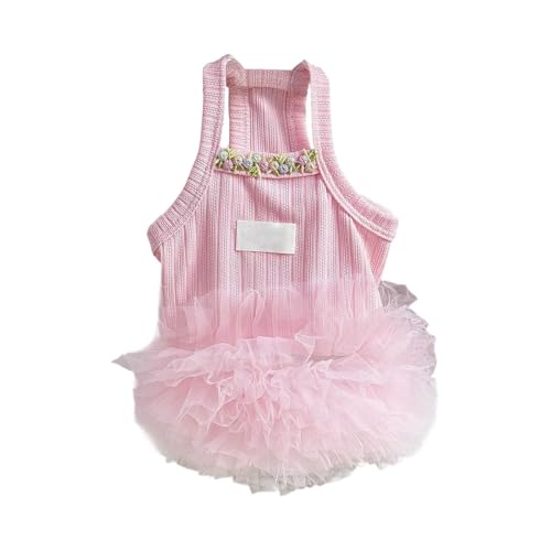 Hundekleid Sommer-Hundekleid, leicht, atmungsaktiv, Haustierkleidung, süßes Welpen-Outfit für kleine, mittelgroße große Hunde, Bequeme, modische Kleidung (A, XS) von Fycakly
