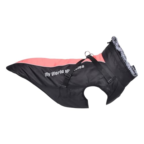 Hundekleid Winterjacken für Hunde, Hundemäntel für kaltes Wetter, mit Geschirr und Pelzkragen, bequemes Gehen und weiche, warme Sportbekleidung für mittelgroße und große Hunde, (B, XXXXXL) von Fycakly