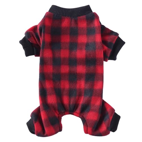 Hundekleider Haustier-Hundekleidung, Heimkleidung, Haustierkleidung, Pyjama, Plüsch-Haustierkleidung, Hundepyjama, Bademantel (Red, L) von Fycakly