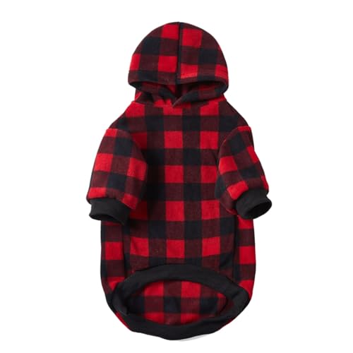 Hundekleider Warmes Fleece-Haustierkostüm, Hundekostüm, Haustierkatze, lustige Feiertagsparty, Cosplay, Weihnachtsmann-Kleidung für Katzen kleine Hunde (Red, XL) von Fycakly