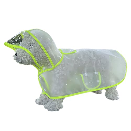 Hundekleidung Kleine Hunde Haustier-Regenmantel, Katze, Hund, Regenponcho, große kleine Hundekleidung, regenfeste Regenausrüstung für den Außenbereich, einfaches An- Ausziehen (Green, M) von Fycakly