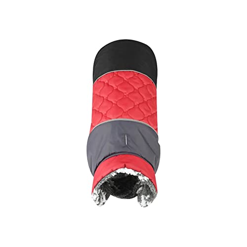 Hundekleidung Kleine Hunde wasserdichter Haustiermantel Winter Warmer Hund - Wintermantel für kleine mittelgroße Hunde doppelseitig tragbar (Red, L) von Fycakly