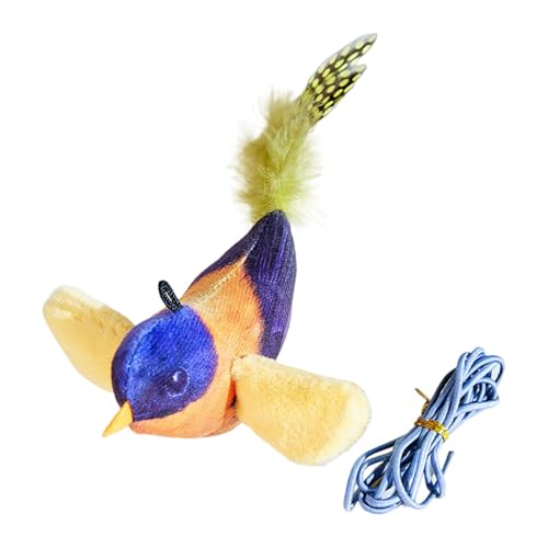 Interaktives Katzenspielzeug mit zwitscherndem Vogel und flatterndem Vogel, Katzenspielzeug mit zwitscherndem Vogel und flatterndem Zwitschervogel, automatisches Apportierspielzeug Hunde (B, One Size) Interaktives Katzenspielzeug mit zwitscherndem Vogel und flatterndem Vogel, Katzenspielzeug mit zwitscherndem Vogel und flatterndem Zwitschervogel, automatisches Apportierspielzeug Hunde (B, One Size) von Fycakly