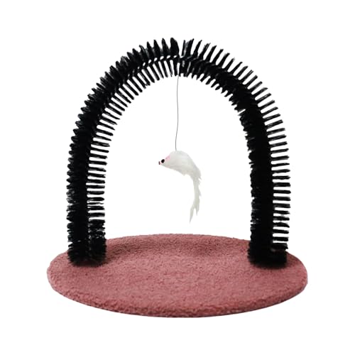 Katzenbogen-Pflegebürste, interaktiver Katzen-Selbstpfleger mit Kratzkissen, Katzengesichts-Kratz- und Massagebürste für Hauskatzen Katzenspielzeug interaktiv (C, A) von Fycakly